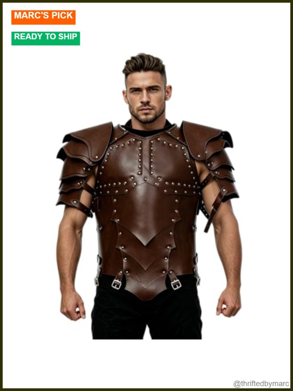 Medieval Chest Armor Viking Knight Adjustable PU Leather